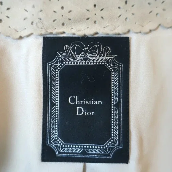 Christian Dior Fur Vest with Scalloped Suede Trim Blush Size US 4 - Picture 6 of 7